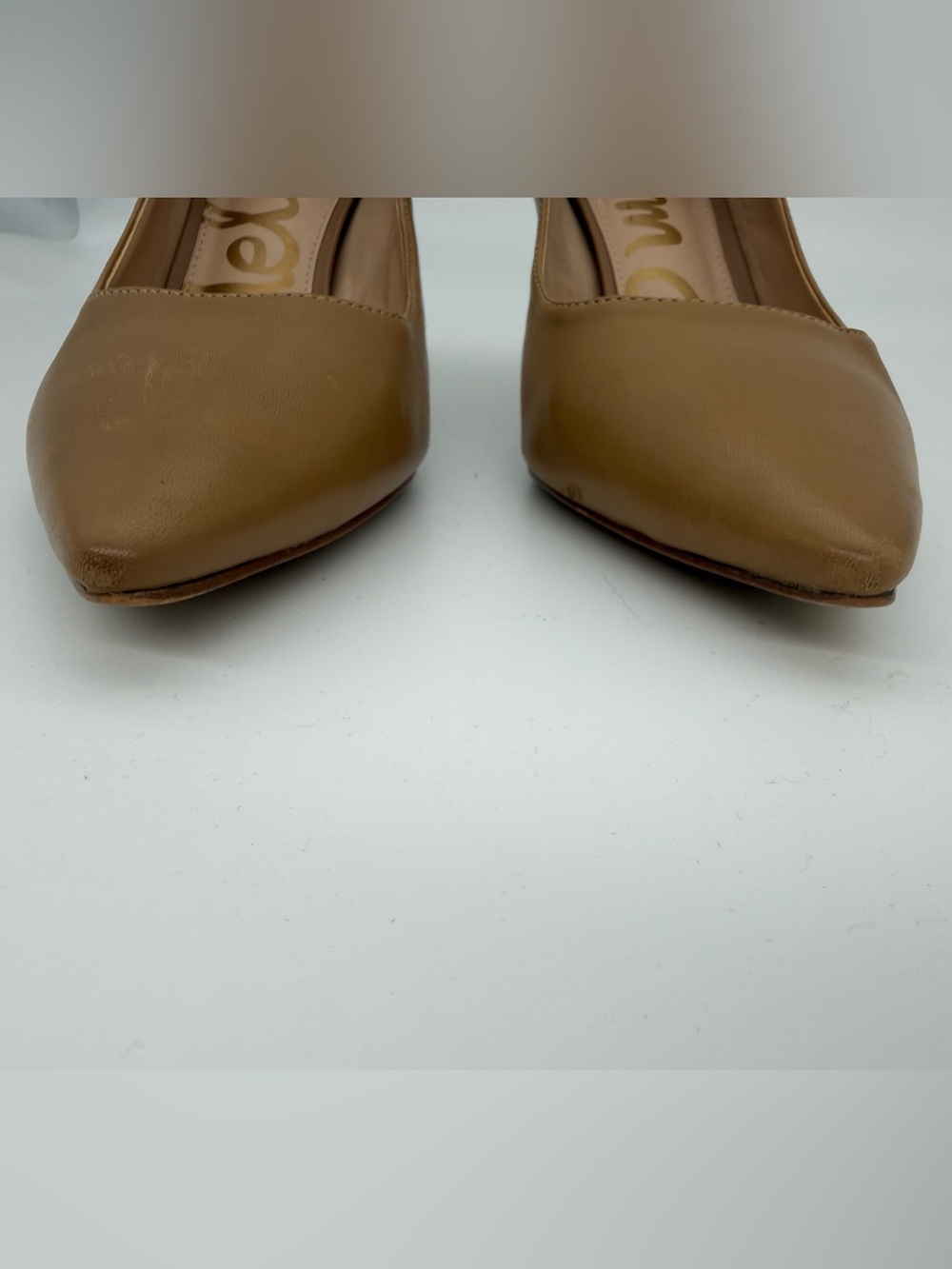 Sam Edelman Tristan Tan Nude Leather Pointed Toe Pumps Size 8.5 - Picture 8 of 10